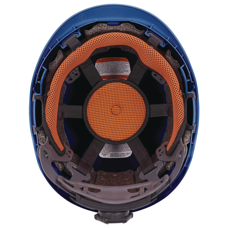 Skullerz 8976 Class E Safety Helmet, 6-Point Ratchet Suspension, Blue