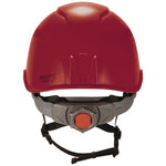Skullerz 8977 Class C Safety Helmet with Adjustable Venting, 6-Point Ratchet Suspension, Red