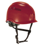 Skullerz 8977 Class C Safety Helmet with Adjustable Venting, 6-Point Ratchet Suspension, Red