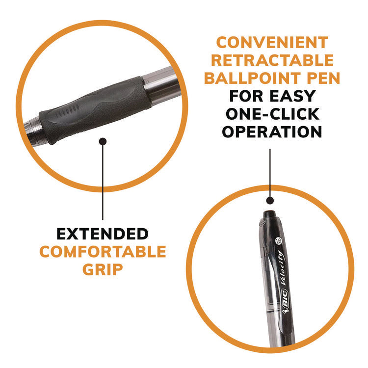 GLIDE Bold Ballpoint Pen Value Pack, Retractable, Bold 1.6 mm, Black Ink, Smoke Barrel, 36/Pack