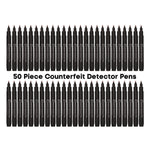 Counterfeit Bill Detector Marker Pen, 3 x 7.25 x 0.6, Black, 50/Pack