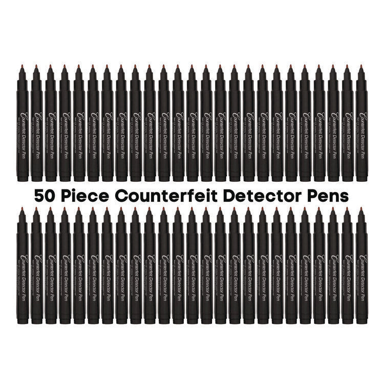 Counterfeit Bill Detector Marker Pen, 3 x 7.25 x 0.6, Black, 50/Pack