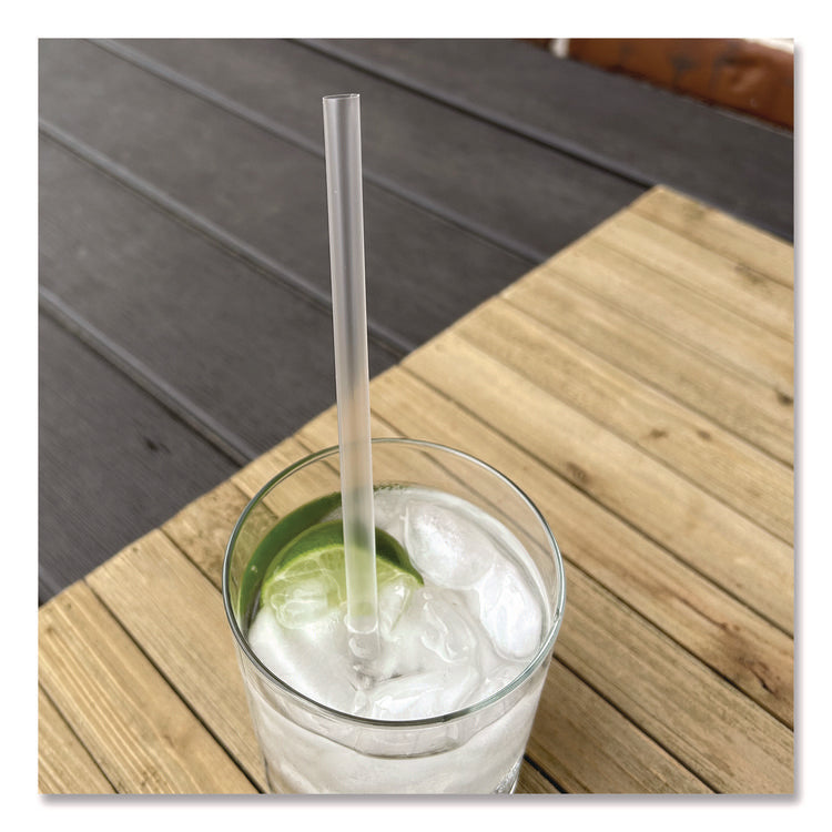 Giant Straws, 7.75", Polypropylene, Clear, 150/Pack, 10 Packs/Carton