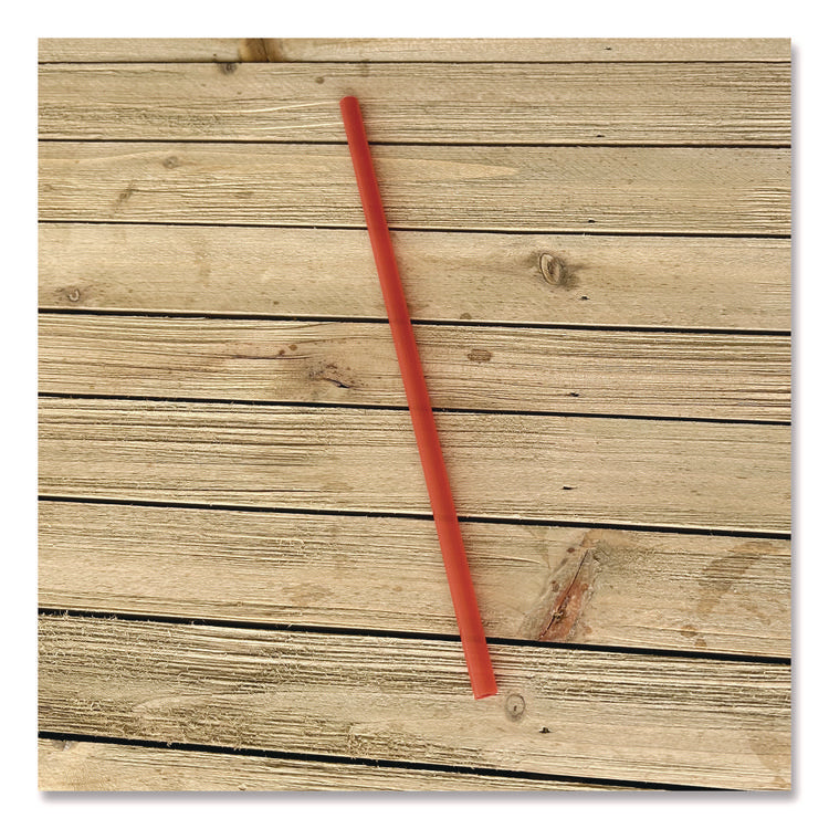 Jumbo Straws, 7.75", Polypropylene, Red, 250/Pack, 10 Packs/Carton