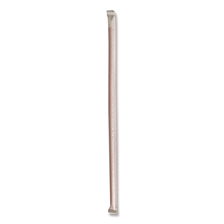Wrapped Giant Straws, 10.25", Polypropylene, Red, 300/Pack, 4 Packs/Carton