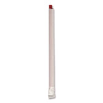 Wrapped Giant Straws, 7.75", Polypropylene, Red, 300/Pack, 24 Packs/Carton