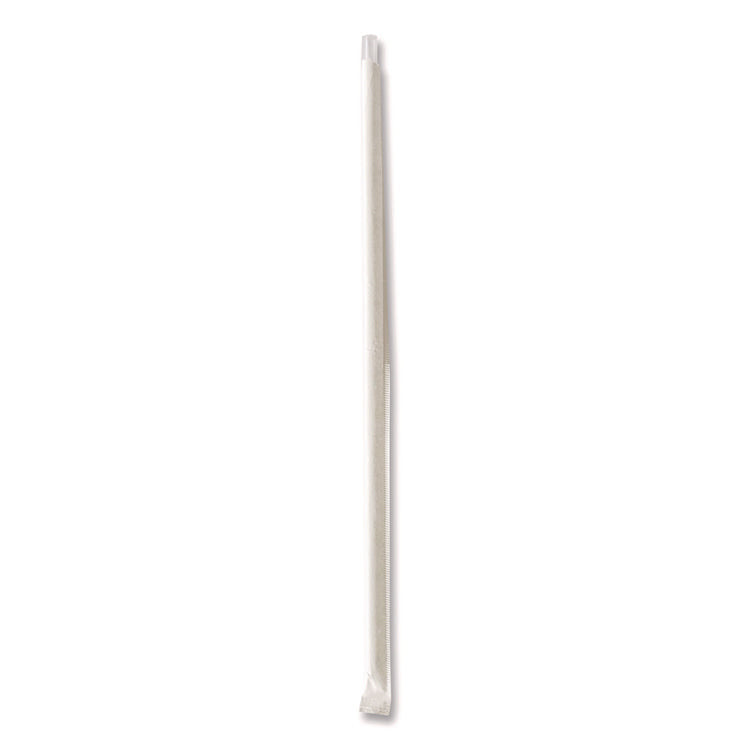 Wrapped Jumbo Straws, 10.25", Polypropylene, Clear, 500/Pack, 4 Packs/Carton