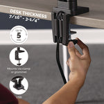 Platinum Series Dual Monitor Arm For 27" Monitors, 360 Deg Rotation, +85 Deg/-20 Deg Tilt, 360 Deg Pan, Black, Supports 20 Lb