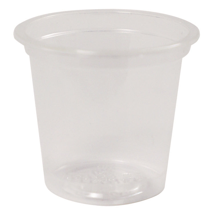 PLA Clear Cold Cups, 1 oz, Plastic, Clear, 3,000/Carton
