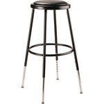6400 Series Height Adjustable Heavy Duty Vinyl Padded Steel Stool, Supports 500 lb, 25" to 33" Seat Height, Black Seat/Base