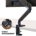 Platinum Series Single Monitor Arm, For 40" Monitors, 360 deg Rotation, 45 deg Tilt, 180 deg Pan, Black, Supports 17.6 lb