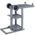 Janitor's Cart, Plastic, 4 Shelves, 1 Bin, 19" x 45" x 39", Gray
