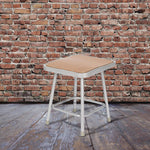 6300 Series Heavy Duty Square Seat Steel Stool, Backless, Supports Up to 500 lb, 17.5" Seat Height, Brown Seat, Gray Base