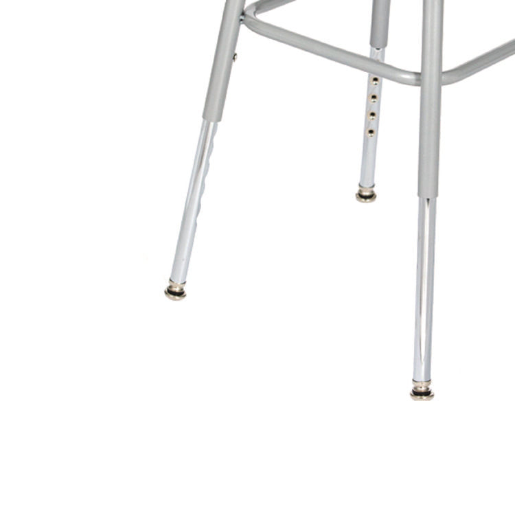 6300 Series Height Adjust Heavy Duty Square Seat Steel Stool, Backless, 500lb, 23.75" to 31.75" Height, Brown Seat, Gray Base