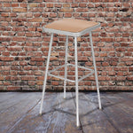 6300 Series Height Adjust Heavy Duty Square Seat Steel Stool, Backless, 500lb, 23.75" to 31.75" Height, Brown Seat, Gray Base