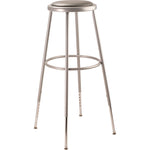 6400 Series Height Adjust Heavy Duty Vinyl Padded Steel Stool, Backless, Support 500lb, 30.5" to 38.5" Height, Gray Seat/Base