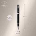 IM Premium Rollerball Pen, Stick, Fine 0.7 mm, Black Ink, Black/Chrome Barrel