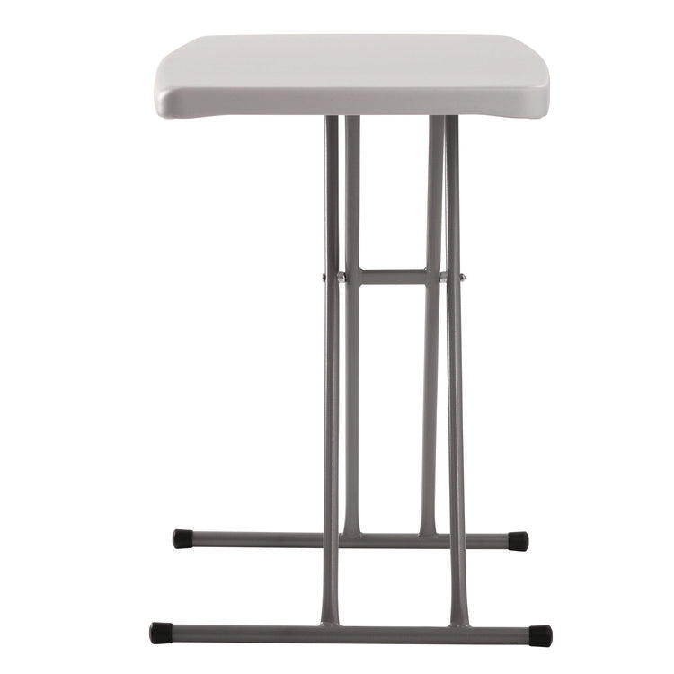 Height Adjustable Personal Folding Table, Rectangular, 20 x 30 x 27.87, Speckled Gray Top, Gray Base/Legs