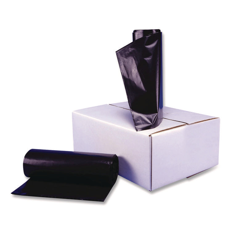 Low Density Can Liners, 16 gal, 0.9 mil, 24" x 32", Black, 50 Bags/Roll, 10 Rolls/Carton