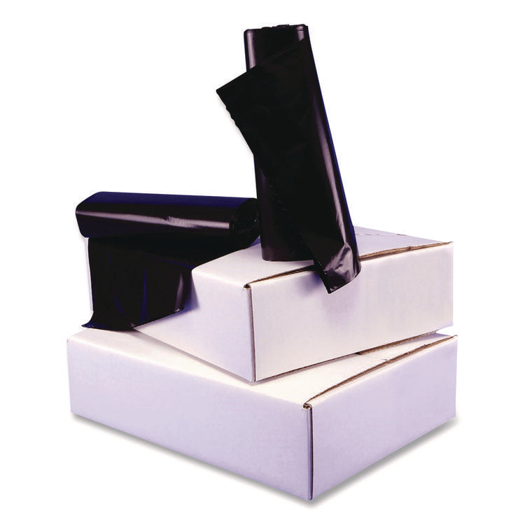Low Density Can Liners, 60 gal, 1.5 mil, 38" x 58", Black, 10 Bags/Roll, 10 Rolls/Carton