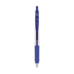 Sarasa Clip Gel Pen, Retractable, Medium 0.7 mm, Blue Ink, Clear/Blue Barrel, 12/Pack