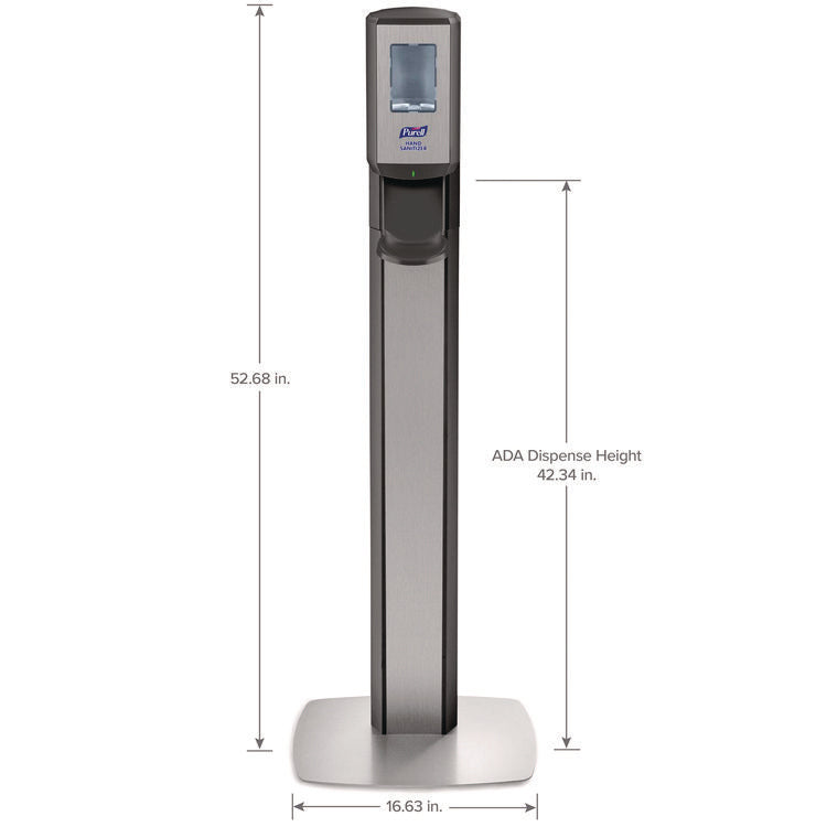 Messenger Cs8 Silver Panel Floor Stand With Dispenser, 1,200 Ml, 15.13 X 16.62 X 52.68, Graphite/silver