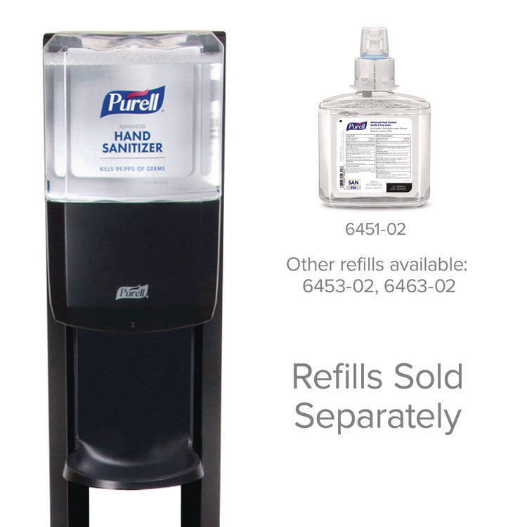 Es6 Hand Sanitizer Floor Stand With Dispenser, 1,200 Ml, 13.5 X 5 X 28.5, Graphite/silver