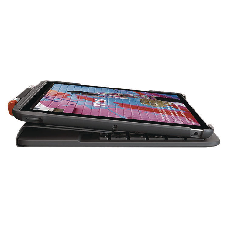 Slim Folio Plastic Keyboard Case for iPad 7th, 8th Generation, Graphite