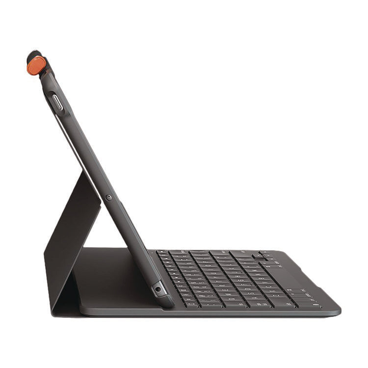 Slim Folio Plastic Keyboard Case for iPad 7th, 8th Generation, Graphite