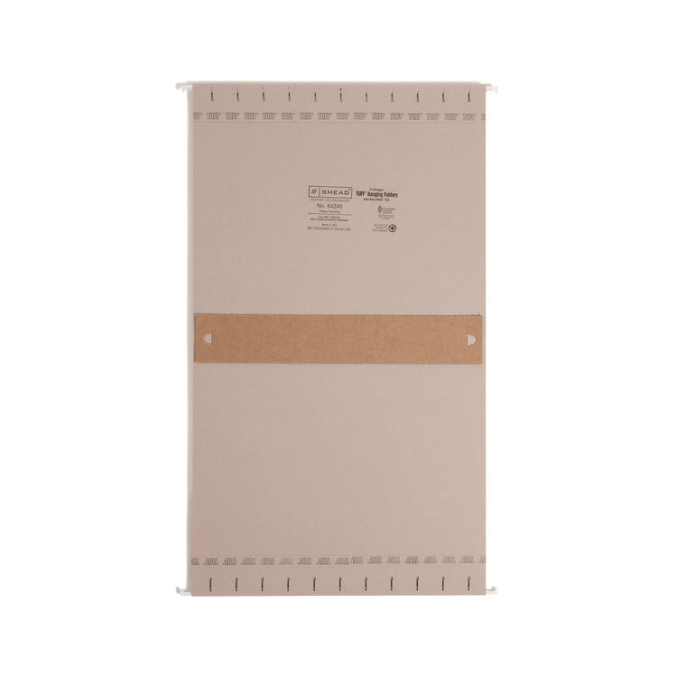 TUFF Extra Capacity Hanging File Folders with Easy Slide Tab, 2" Capacity, Letter, 1/3-Cut Tabs, Steel Gray, 18/Box