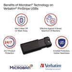 PinStripe USB 3.2 Flash Drive, 32 GB, Black