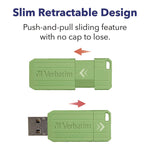 PinStripe USB 2.0 Flash Drive, 16 GB, Assorted Colors, 5/Pack