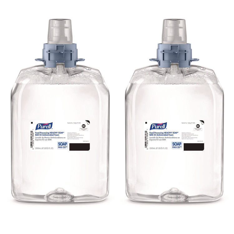 Food Processing HEALTHY SOAP BAK E2 Antimicrobial Foam Refill, For FMX-20 Dispensers, Fragrance-Free, 2,000 mL, 2/Carton