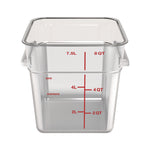 Squares Polycarbonate Food Storage Container, 8 qt, 8.75 x 8.75 x 9, Clear, Plastic