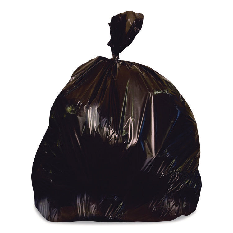 Linear Low-Density Can Liners, 45 gal, 4 mil, 40" x 46", Black, Flat Pack, 50/Carton