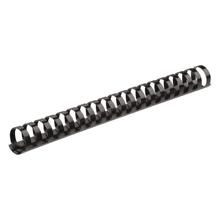 Plastic Comb Bindings, 1" Diameter, 200 Sheet Capacity, Black, 50/Pack