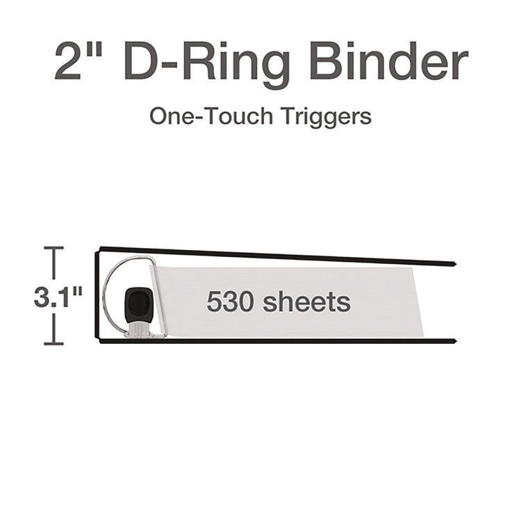 Premier Easy Open Clearvue Locking Slant-D Ring Binder, 3 Rings, 2" Capacity, 11 X 8.5, White