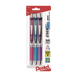 EnerGel RTX Gel Pen, Retractable, Medium 0.7 mm, Assorted Pastel Ink and Barrel Colors, 3/Pack