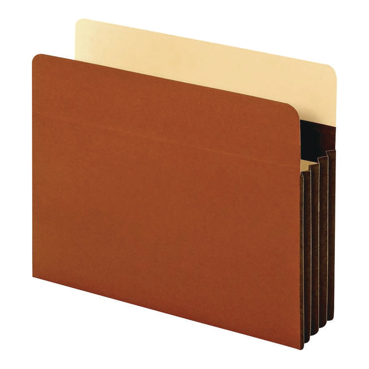 Tyvek Heavy-Duty Reinforced File Pockets, 3.5" Expansion, Letter Size, Redrope, 10/Box