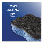 Scrunge Heavy-Duty Sponge, 2.63" x 4.25", 1" Thick, Black/Blue, 2/Pack, 8 Packs/Carton