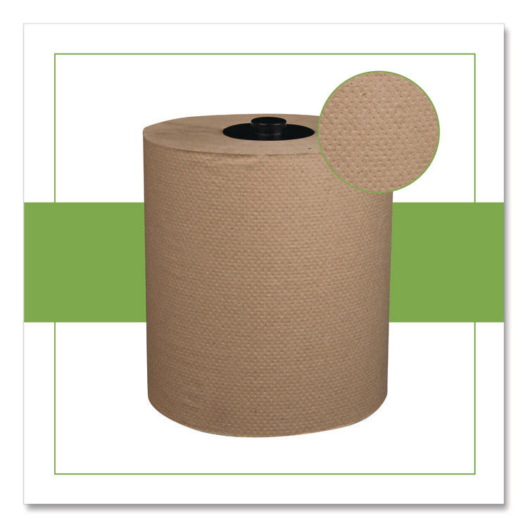 HyTech Seas Hardwound Roll Towel Kraft, 1-Ply, 7.9" x 700 ft, Brown, 6/Carton