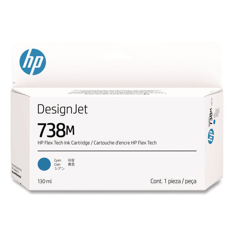 HP 738M (A24VMACT) Cyan Original DesignJet Ink Cartridge, 20/Carton
