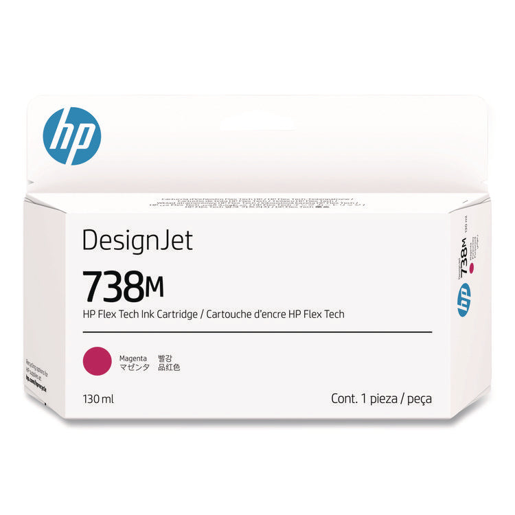 HP 738M (A24VNACT) Magenta Original DesignJet Ink Cartridge, 20/Carton