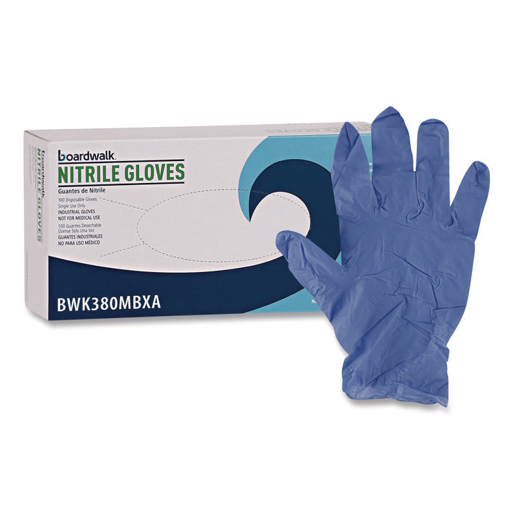 380 Series Disposable General-Purpose Nitrile Gloves, Powder-Free, Medium, 4 mil Thick, 9.5" Long, Blue, 100/Box, 10 Boxes/CT