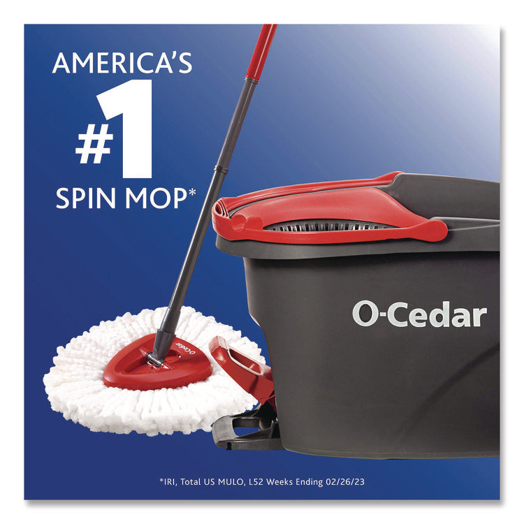 EZWring Spin Mop System, White Microfiber Head, Up to 51" Adjustable Red/Gray Handle