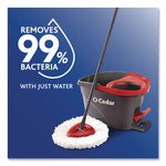 EZWring Spin Mop System, White Microfiber Head, Up to 51" Adjustable Red/Gray Handle