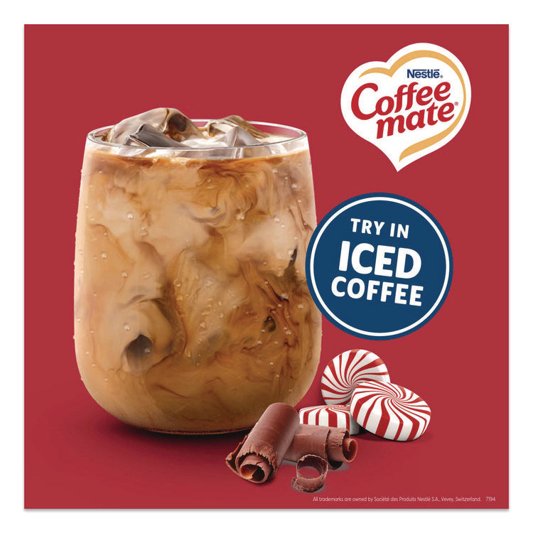 Liquid Coffee Creamer, Peppermint Mocha, 0.38 oz Mini Cups, 50/Box, 4 Boxes/Carton