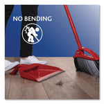 PowerCorner Pet Pro Broom and Step-On Dust Pan, 48" Handle, Red/Black/Gray