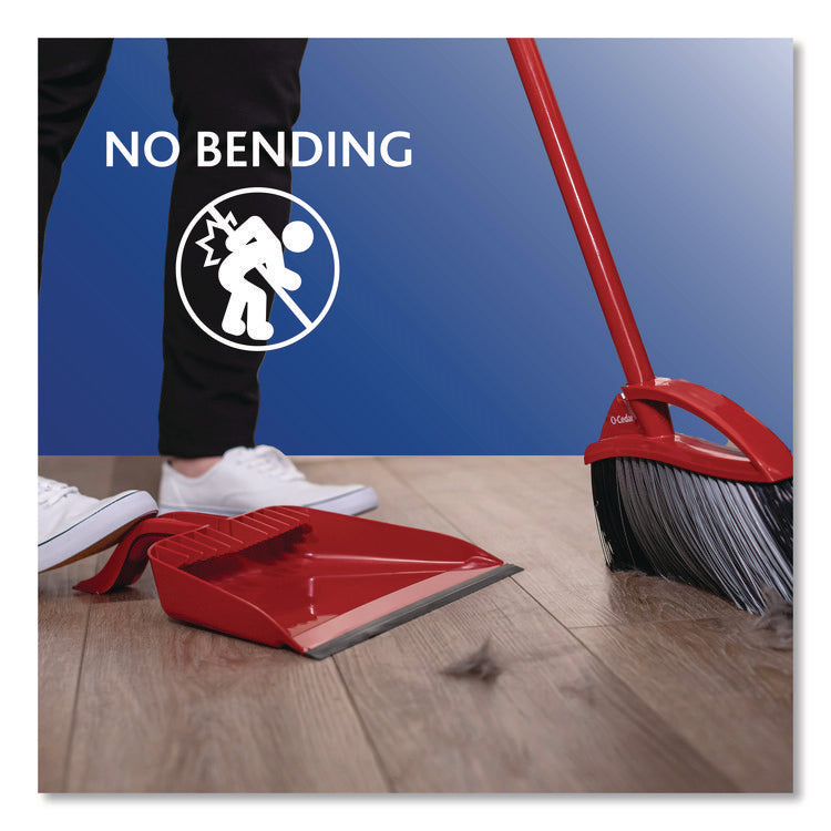PowerCorner Pet Pro Broom and Step-On Dust Pan, 48" Handle, Red/Black/Gray