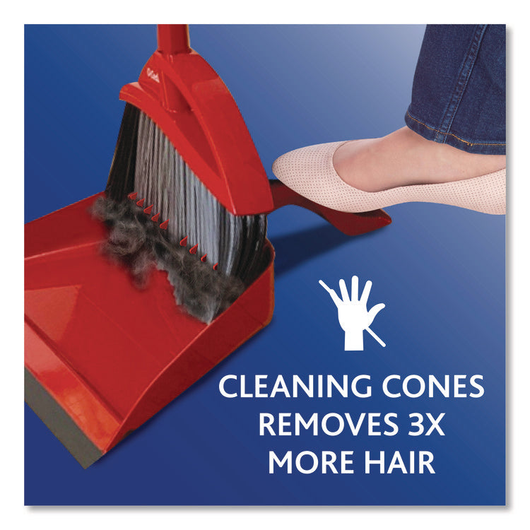 PowerCorner Pet Pro Broom and Step-On Dust Pan, 48" Handle, Red/Black/Gray